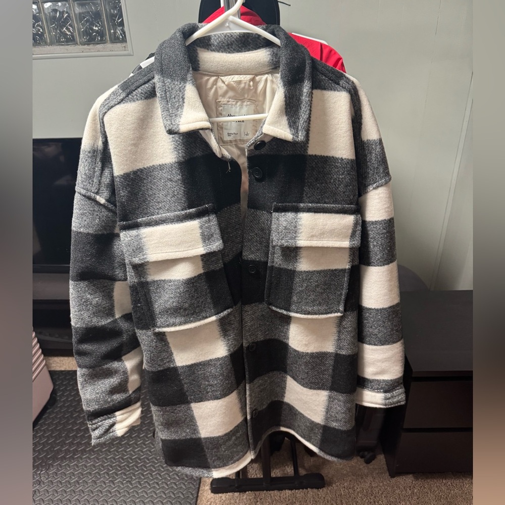 Plaid Black and White Shacket
